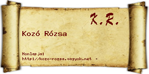 Kozó Rózsa névjegykártya