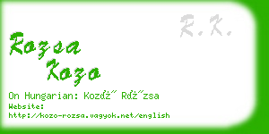 rozsa kozo business card